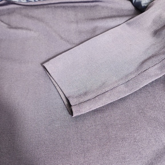 Peter Nygard Petites Purple Faux Leather Knit Jacket Womens L Embellished - Picture 6 of 7